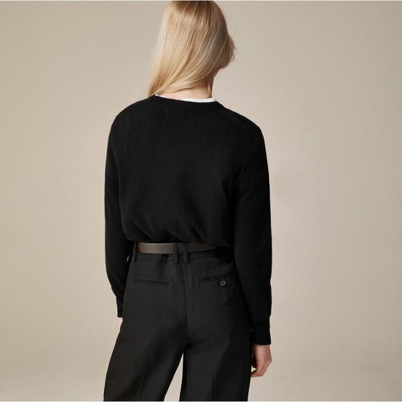 J. Crew Cashmere Classic Fit Crewneck Sweater Black BA400 Size XXSmall New - Picture 6 of 13